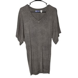Acrobat Gray Silk Cashmere Short Sleeve V-neck Sweater NEW Women's XS